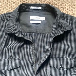 Calvin Klein dark grey button-down